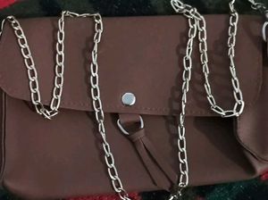Brown Chain Crossbody Bag