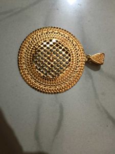 Gold-Tone Textured Pendant - Big Size Locket