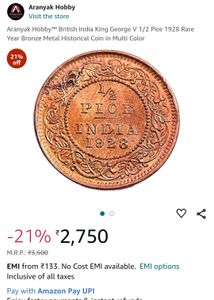 1/2 Pice (1892)- Rare Bronze Metal Coin