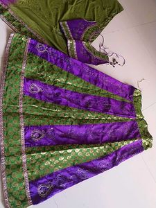 Purple &amp; Green Lehnga Choli