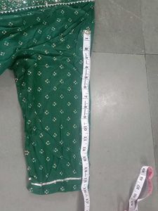 Green Printed Gown