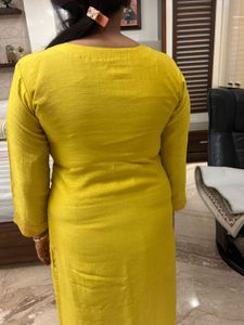 Sunshine Elegance&#34; Mustard Yellow Designer Kurti