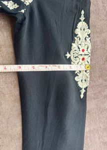 Red and Black Anarkali Gown With Net Dupatta