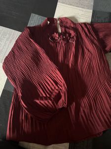 mauve puffed sleeves top