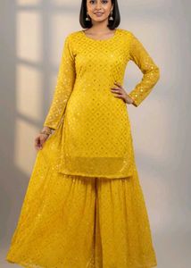 Yellow Sharara Set