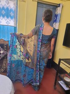 NEW SAREE WITH MATCHING BLOUSE