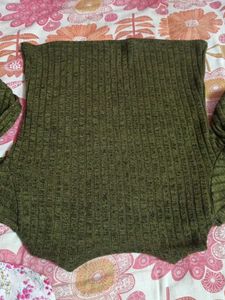 Olive Green Cut-Out Top
