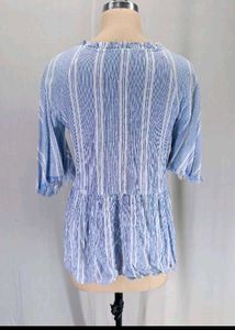 New Strips Raw Edge Sleeve  Banzara Top