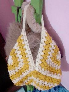 Handmade Crochet Granny Square Bag