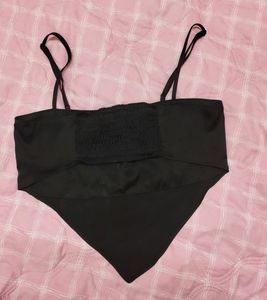 SALE💥H&amp;M Black Satin Bandaeu Top