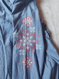 Embroidered Blue Top