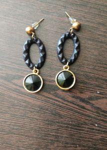 Rhinestone Circle Drop Earrings