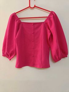 Pink Puff Sleeve Top