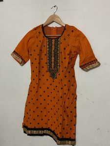 Dhoti Patilya Dress( Orange And Black)