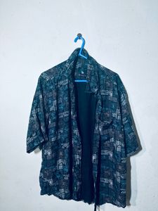 Vintage Patterned Short Sleeve Shirt For Men