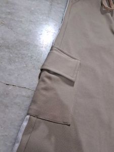 Beige Cargo- Style Trackpants Women