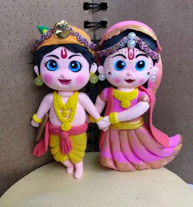 Radha Krishna Clay Couple
