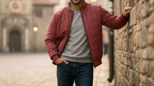 Maroon Quilted Jacket