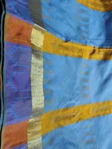 Yellow Blue Banarasi Saree