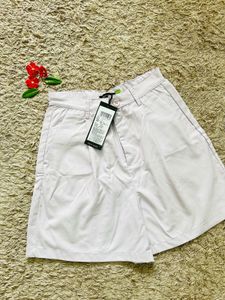 Pleated High-Waisted Shorts