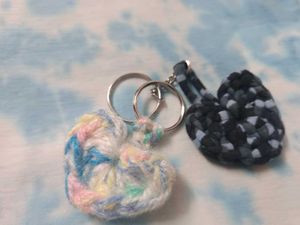 Crochet Heart Keychain Combo