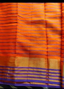 New Unused Orange Purple Saree