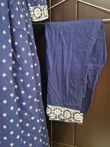 Elegant Blue Embroidered Kurta Set Of 2.