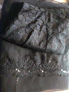 Black Sequence Saree  Blouse Size 42..