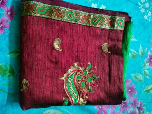 Chanderi Saree With Blouse And Petticoat..