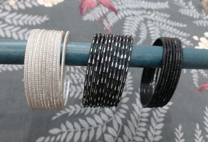 Black &amp; Silver Bangles