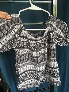 Boho Print Off-Shoulder Top