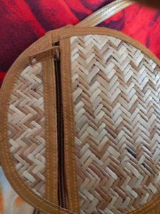 Woven Circle Crossbody Bag