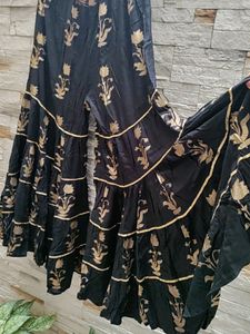 Beautiful Sharara With Golden Print .