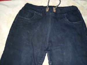 Black Beaded Ankle Jeans