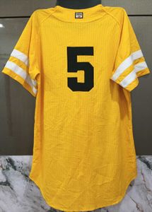 Baseball Jersey - Full Button - Yellow-