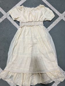 Cream Eyelet Midi Dress