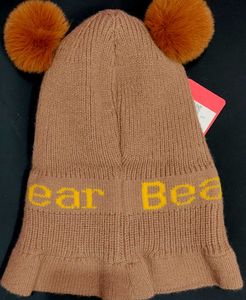 Adorable Bear Beanie with Pom Poms