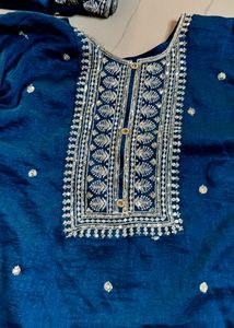 Teal Embroidered Salwar Kameez Suit