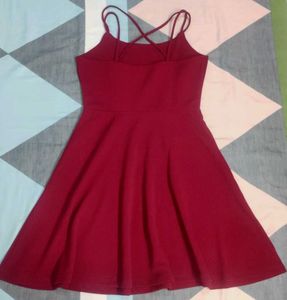 Burgundy Fit &amp; Flare Dress