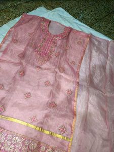 Pretty Organza Embroidered Kurta Unstitched