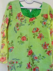 Floral Green Kurti with plazo