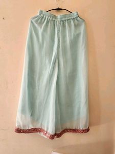 Light Blue Anarkali With Flared Palazo