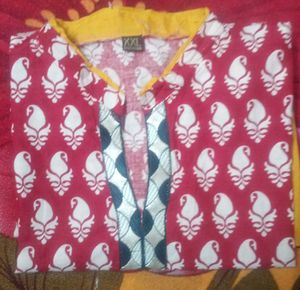 Red &amp; Yellow Print Tunic Top