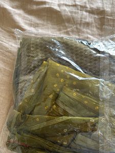 Olive Green Bandhani Saree