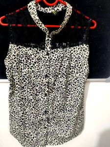 Leopard Print Button-Down Tank