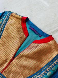 PANTALOONS Teal &amp; Gold Indian Dress