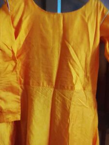 Embroidered Yellow Kurti