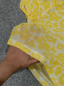 Yellow Sheer Floral Top