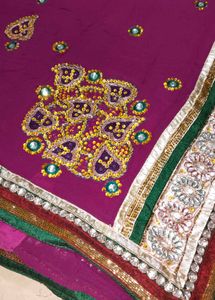 Purple Embellished Saree