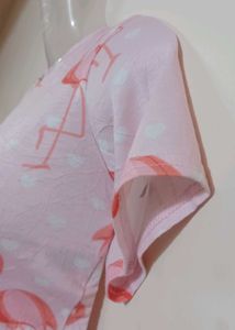 Flamingo Print Pink Crop Top